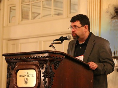 The Rev. Dr. David Gambrell teaches moderators and moderators-elect about worship beyond the congregational level during last week’s Moderators’ Conference. Photo by Rick Jones