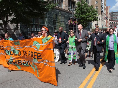 Presbyterians took part in community action during the 223rd General Assembly in St. Louis in 2018. Photo by Danny Bolin