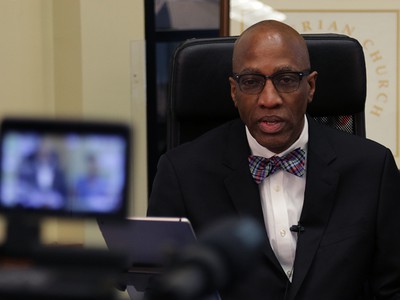 The Rev. J. Herbert Nelson, II speaks at the 224th General Assembly, which was held online as a result of the growing COVID-19 pandemic.  Photo by Randy Hobson.