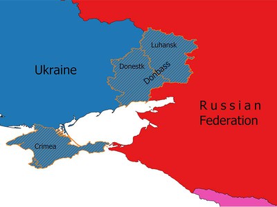 Map of disputed areas - Ukraine/Russia