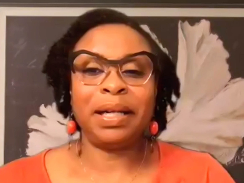 The Rev. Erika Rembert Smith, Moderator of the Addressing Violence in the USA Committee presented during the ninth plenary of the 225th General Assembly of the Presbyterian Church (U.S.A.) on July 6, 2022, at the Presbyterian Center in Louisville, Kentucky.