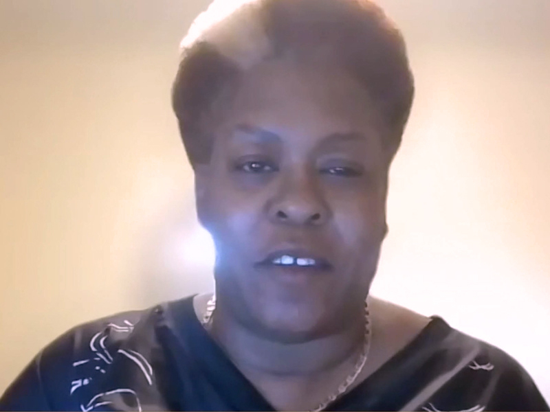 Angela Madison, Co-Moderator of the Addressing Violence in the USA Committee, presented during the ninth plenary of the 225th General Assembly of the Presbyterian Church (U.S.A.) on July 6, 2022, at the Presbyterian Center in Louisville, Kentucky.