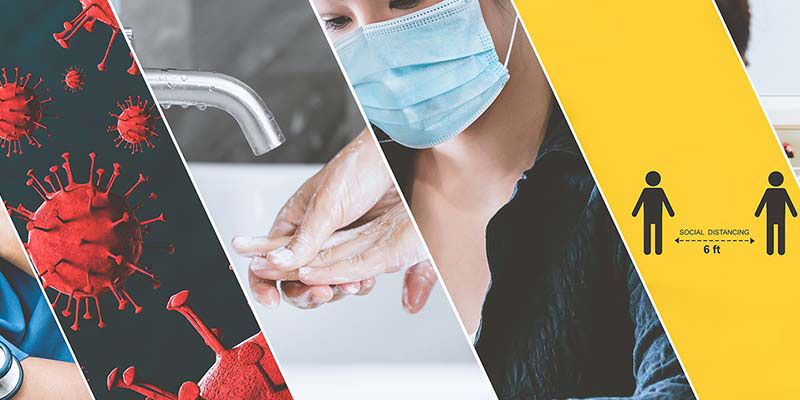 Covid pandemic washing hands mask virus