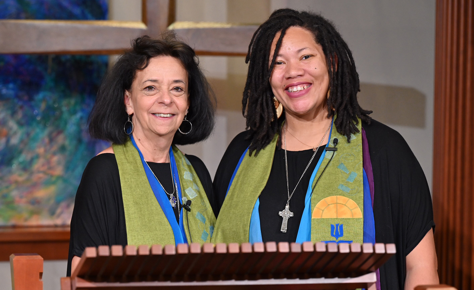 Co-Moderators of the General Assembly Ruth Santana-Grace (left) and Shavon Starling-Louis (right).