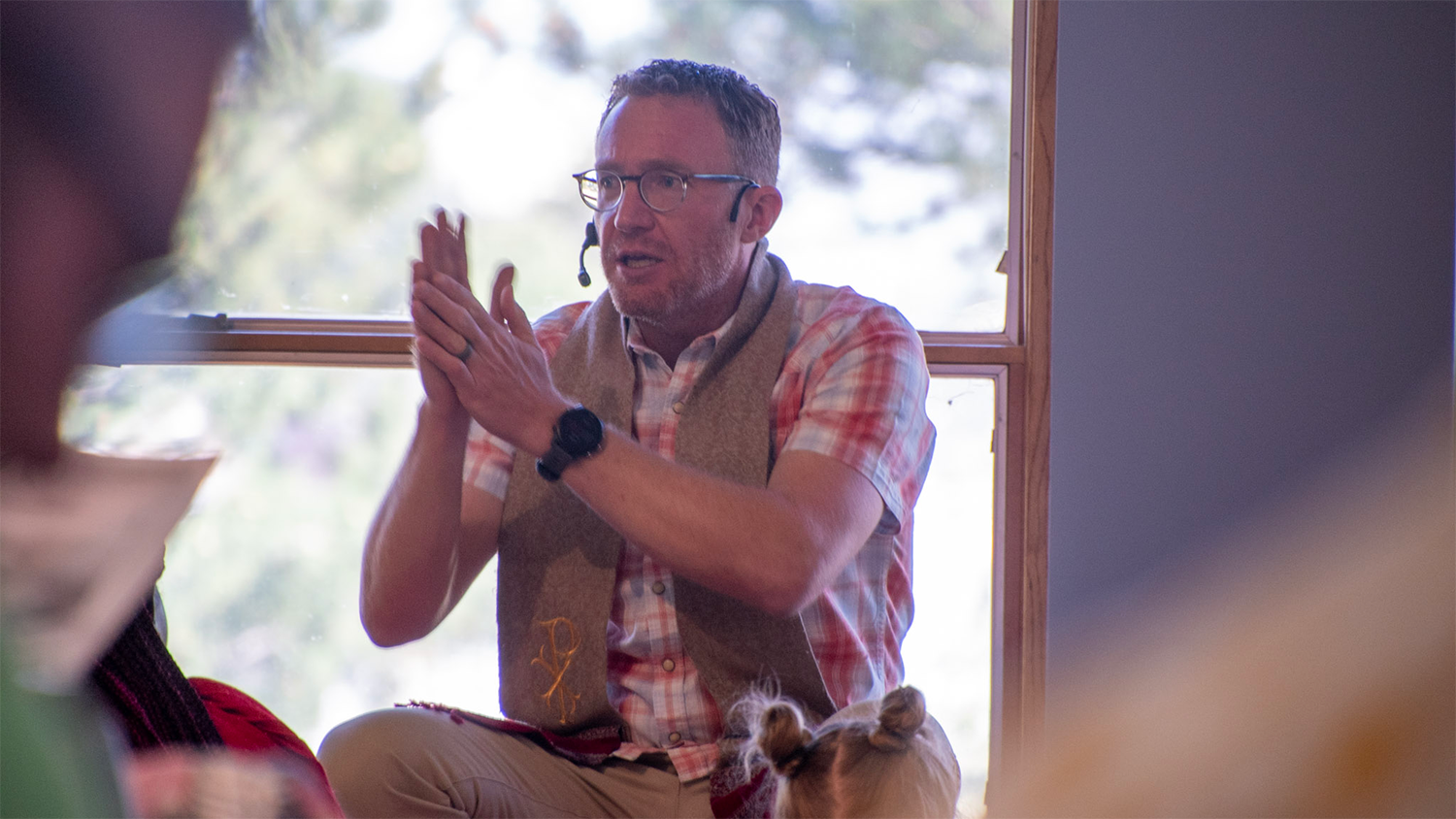 The Rev. Hansen Wendlandt leads worship at Community of Grace Presbyterian Church in Salt Lake City, Utah on June 30, 2024. Photo by Denise Anderson.