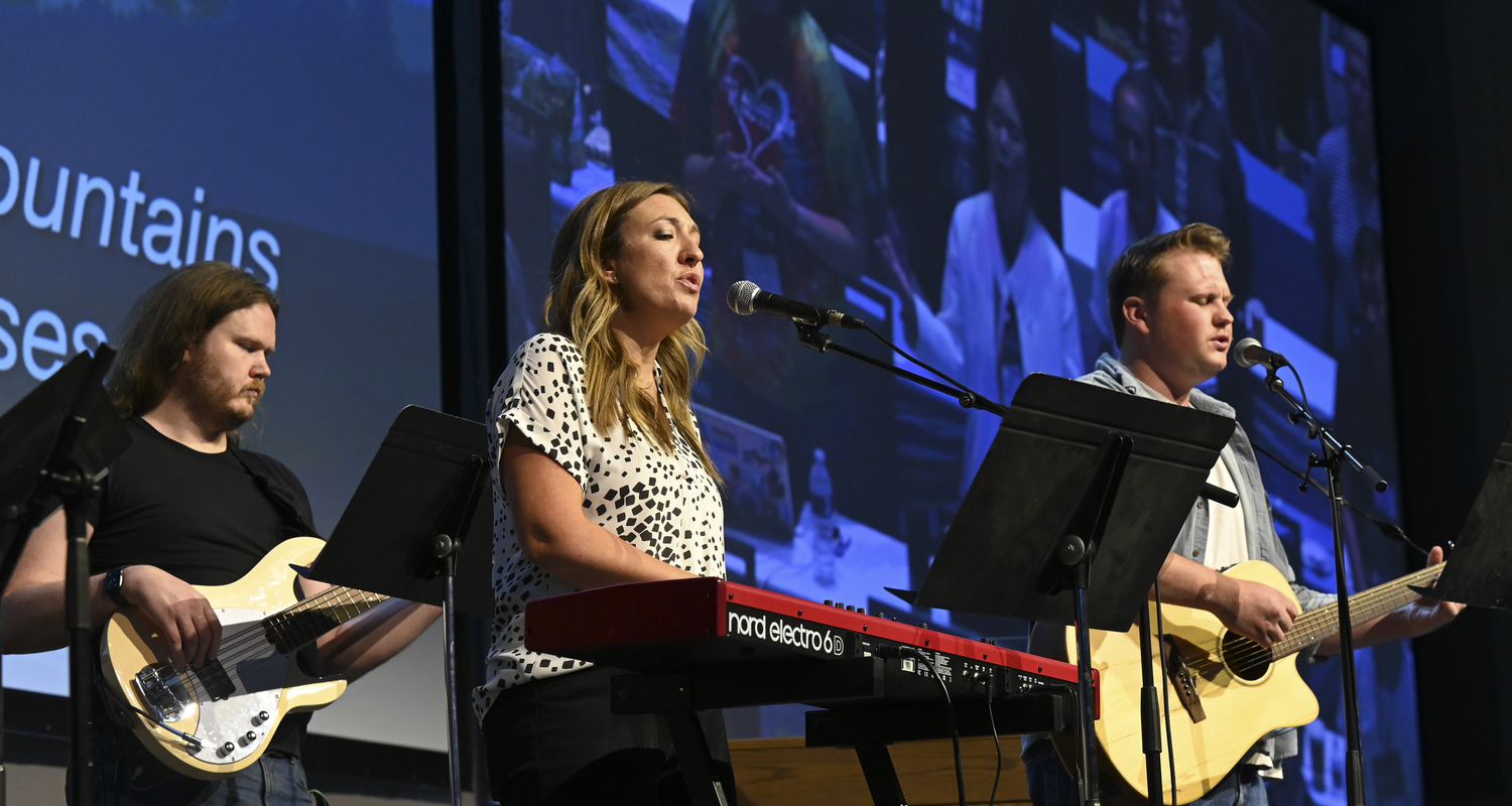 Gathering music and hymns during the July 3 service of worship was guided Mount Olympus Presbyterian Church musicians. 