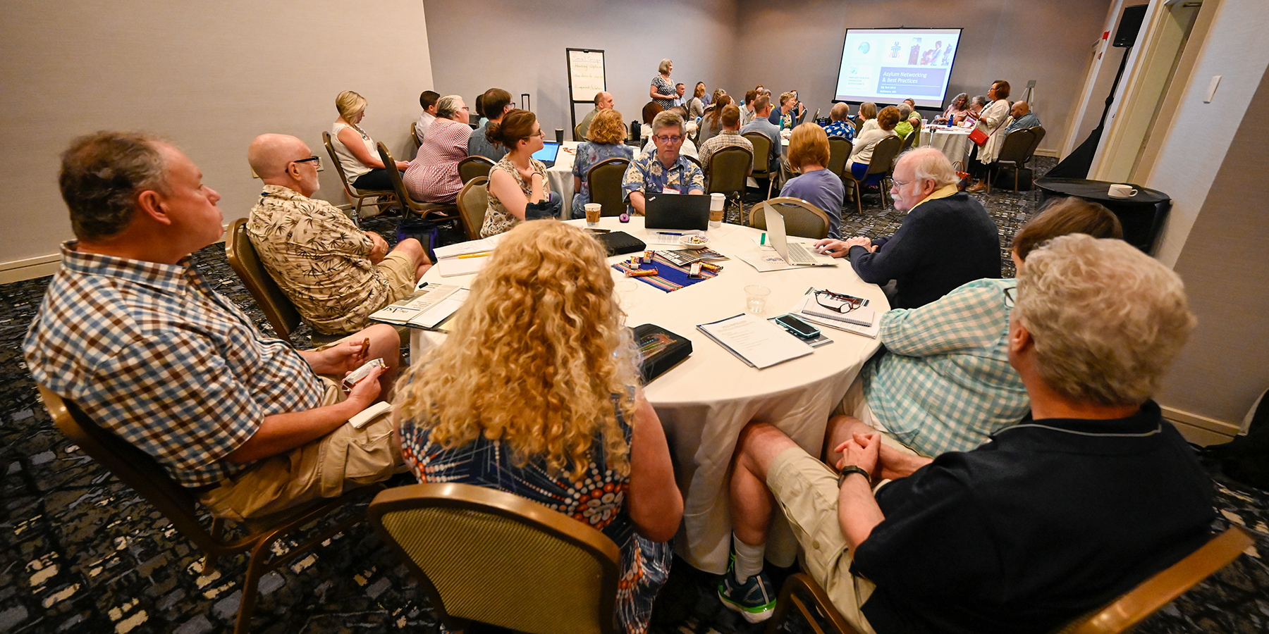 About 40 people attended a Thursday workshop sponsored by Presbyterian Disaster Assistance on asylum and immigration networking. (Photo by Rich Copley)