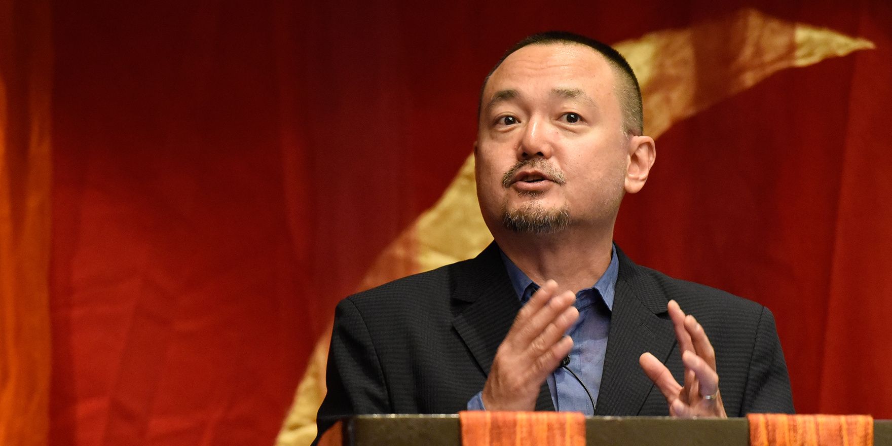 The Rev. Dr. Soong-Chan Rah, professor of church growth and evangelism at North Park Theological Seminary, speaks during Big Tent’s first plenary Thursday. (Photo by Rich Copley)