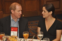 The Rev. Tom Taylor shares lunch with Debby Applegate 