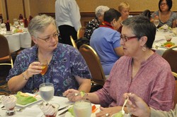 Photo of two women eating