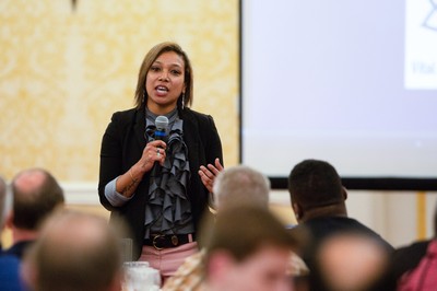 Kathryn Threadgill speaks at the 1001 luncheon at the 223rd General Assembly in St. Louis, MO.