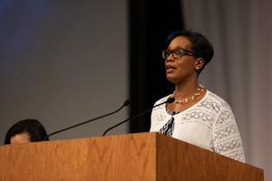 Luci Duckson-Bramble addresses the General Assembly on peace efforts in Korea