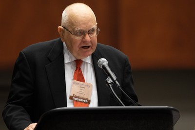 Rev. Jim Atwood, winner of the David Steele Distinguished Writer Award at the Presbyterian Writes Guild luncheon at the 223rd General Assembly