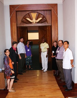 Members of the Small Church Residency Program class of 2012 outside the chapel at the Presbyterian Center.