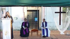 The Rev. Vendula Kalusová, the Rev. Rudolf Valenta and Fr. Jan Dlouhý. 