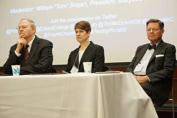 ‘Presbyterian and Pluralist’ panel members from left to right: Cliff Kirkpatrick, Terri Ott and Don Eastman.