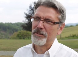 Greg Wolford outside Wild Goose Christian Community in remote corner of Appalachians in Southwestern Virginia.