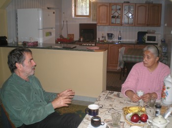 Burkhard Paetzold (left), the PC(USA)’s regional liaison for central Europe, and Nadia Ayoub, PC(USA) mission worker in Beregovo.