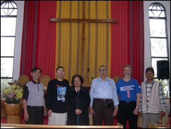 The Rev. Curt Karns visiting Chisvu Presbyterian Church.