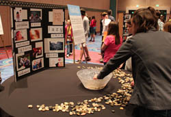 Youth looking at exhibits