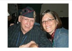 The Rev. Candie Blankman, who father was a POW in Japan during WWII, poses with Ben Steele, who was a prisoner in the same camps as her father. Blankman has written a book about how being raised by a former POW shaped her ministry.