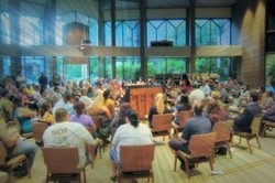 St. Andrew’s Presbyterian Church removed the pews in its sanctuary to be more hospitable to the large group with Northeast of the Well.