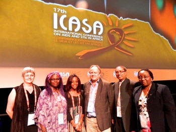 Lyn Van Rooyen, Nyambura Njoroge, Renier Koegelenberg, Milicah Shonga, Stephen Hendricks and Lilian Cheelo Siwila at the 17th ICASA in Cape Town. 