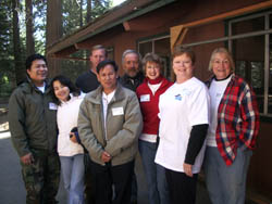 Tony and Tout Tou Bounthapanya, Jeremy Dodge, Lao Evangelical Church Pastor Khampheng Mitpasa, Charlie Warnes, Sharon Stanley, Julie Warnes, Mary Nieman.