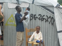 A man with his two children.