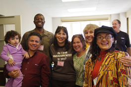 A group of people together for a photo.