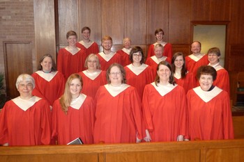 Choir with Lawrence University students at First Presbyterian, Neenah, Wis.