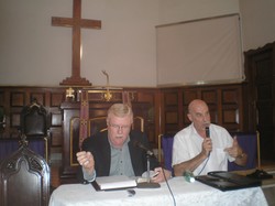 PC(USA) Stated Clerk the Rev. Gradye Parsons and the delegation's translator