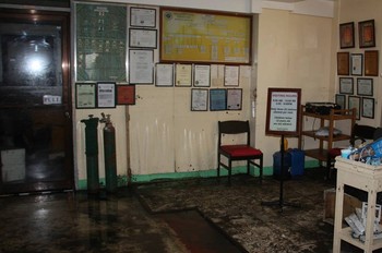 Inside Bethany Hospital in Tacloban, after about three inches of mud were removed.