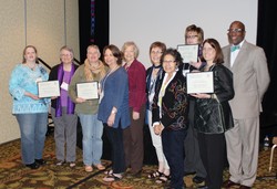 Representatives from the first Presbyteries to become 'Pillars of the Church' posing with J. Herbert Nelson, director of the PC(USA) Office of Public Witness.