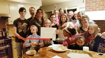 Farm Church’s leadership team and their families following their first worship service together in Durham, N.C.