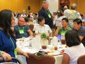 One of the many tables representing diversity during ECG2014 luncheon.