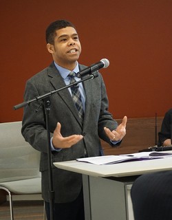 Joe Morrow brings greetings to the ‘Presbyterian and Pluralist’ gathering in Chicago.