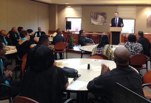 The Rev. Sheldon Sorge, executive presbyter of Pittsburg Presbytery welcomes SDOP Committee members and guests.