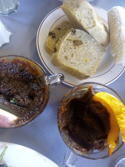 Bread made with locally-sourced flour and eggs from Stony Point’s own free-range hens and SPC-made apple butter.