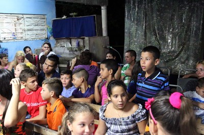 Children make up a large part of congregation at Manati.