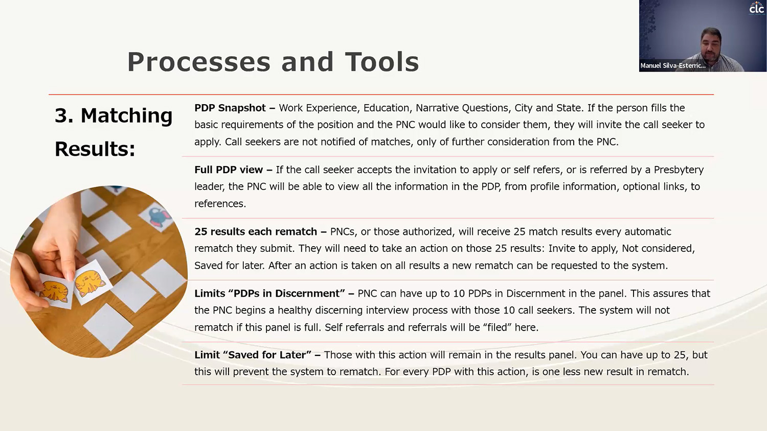 “Matching Results” slide from mid council leader presentation video, June 2023. 