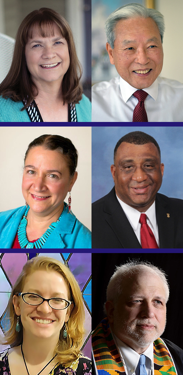 Candidates for Co-Moderators of the 224th General Assembly (2020): (top to bottom) Sandra Hedrick & Moon Lee, Elona Street-Stewart & Gregory Bentley, and Marie Mainard O'Connell & Arthur Fullerton