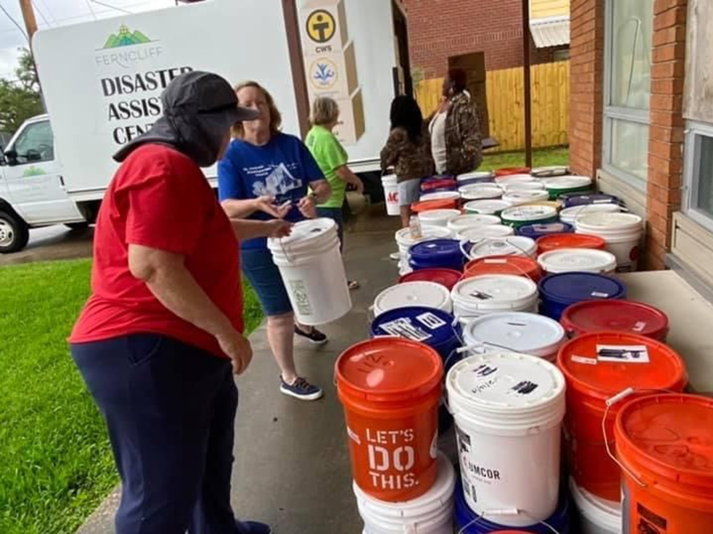 Storm relief assistance in Lake Charles, photo courtesy of CRE Nanette Cagney.