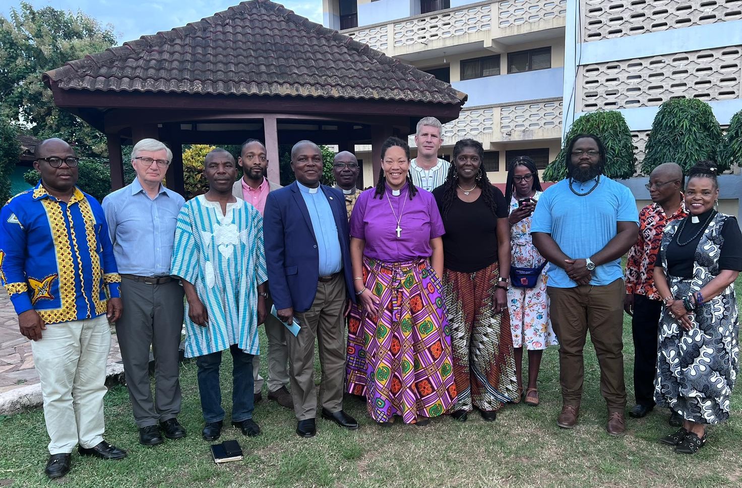 Shavon Starling-Louis (center) with members of PC(USA) delegation in West Africa, Summer 2023. Photo courtesy of Shavon Starling-Louis.