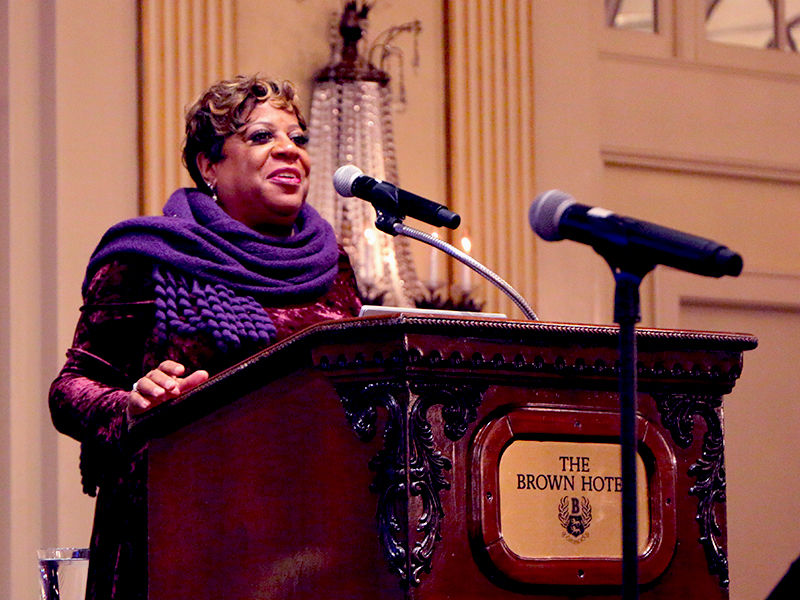 The Rev. Dr. Diane Moffett, president and executive director of the Presbyterian Mission Agency, urged mid council moderators Saturday to use their influence and their spiritual energy “to build up this wonderful church to which we have been entrusted.” Photo by Rick Jones.