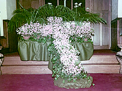 flowers at easter service