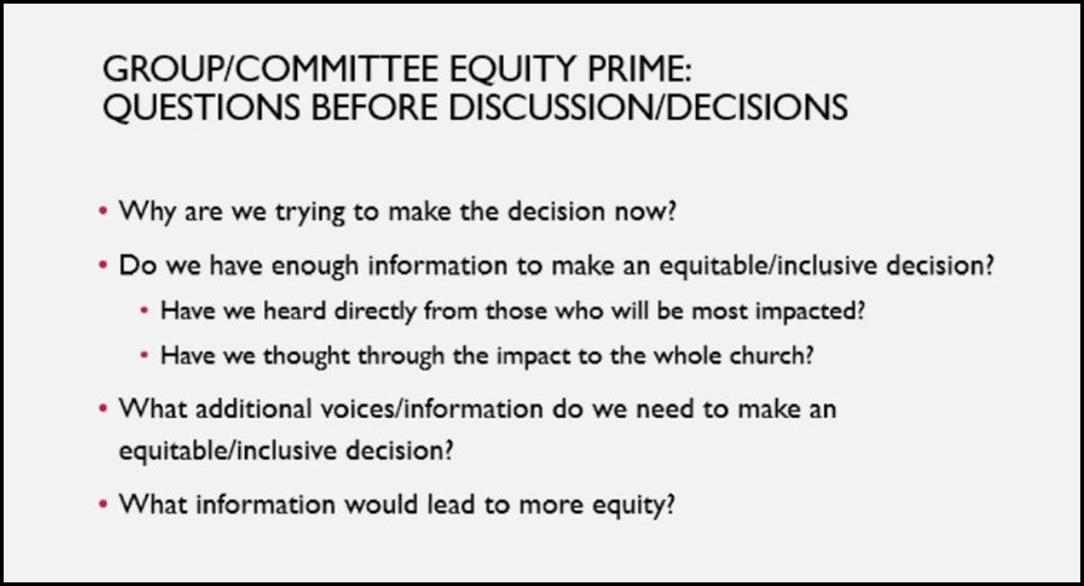 Example of equity primes by Jihyun Oh. From Leader Briefing II, May 2022.