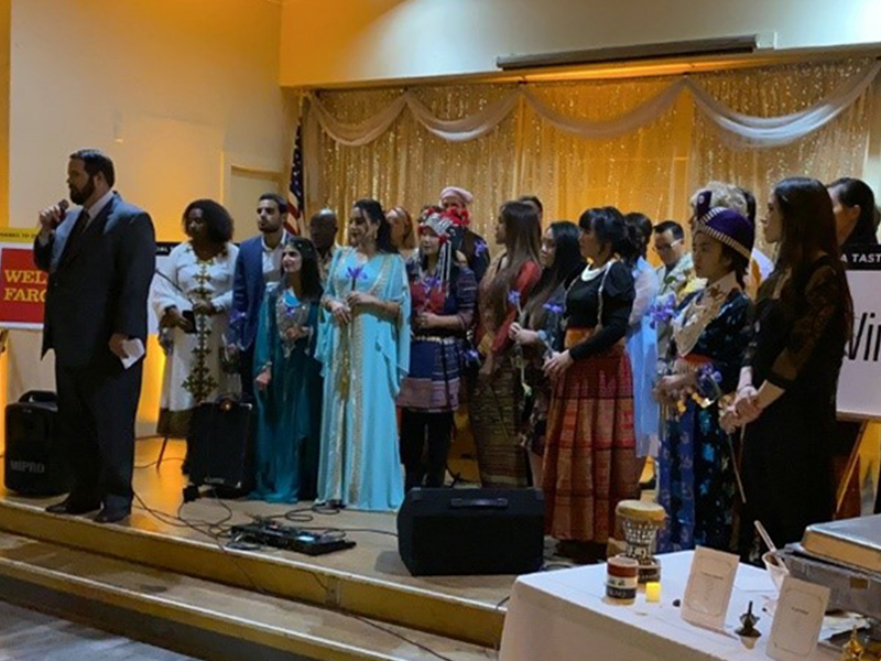 Fresno Interdenominational Refugee Ministries (FIRM) staff in cultural attire. (photo provided).