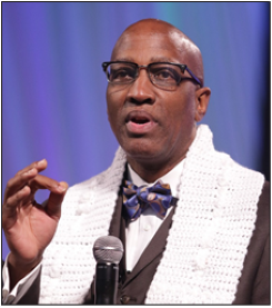 J. Herbert Nelson wears a stole presented by Good Shepherd Presbyterian Church in Lincoln,  Nebraska.