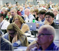 Commissioners prepare to vote on assembly business. 